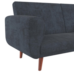 DHP Daylen Mid-Century Futon Sofa Bed - Blue - 2-Seater