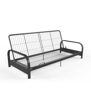 DHP Futon Set with Metal Frame and 6" Spring Mattress - Gray
