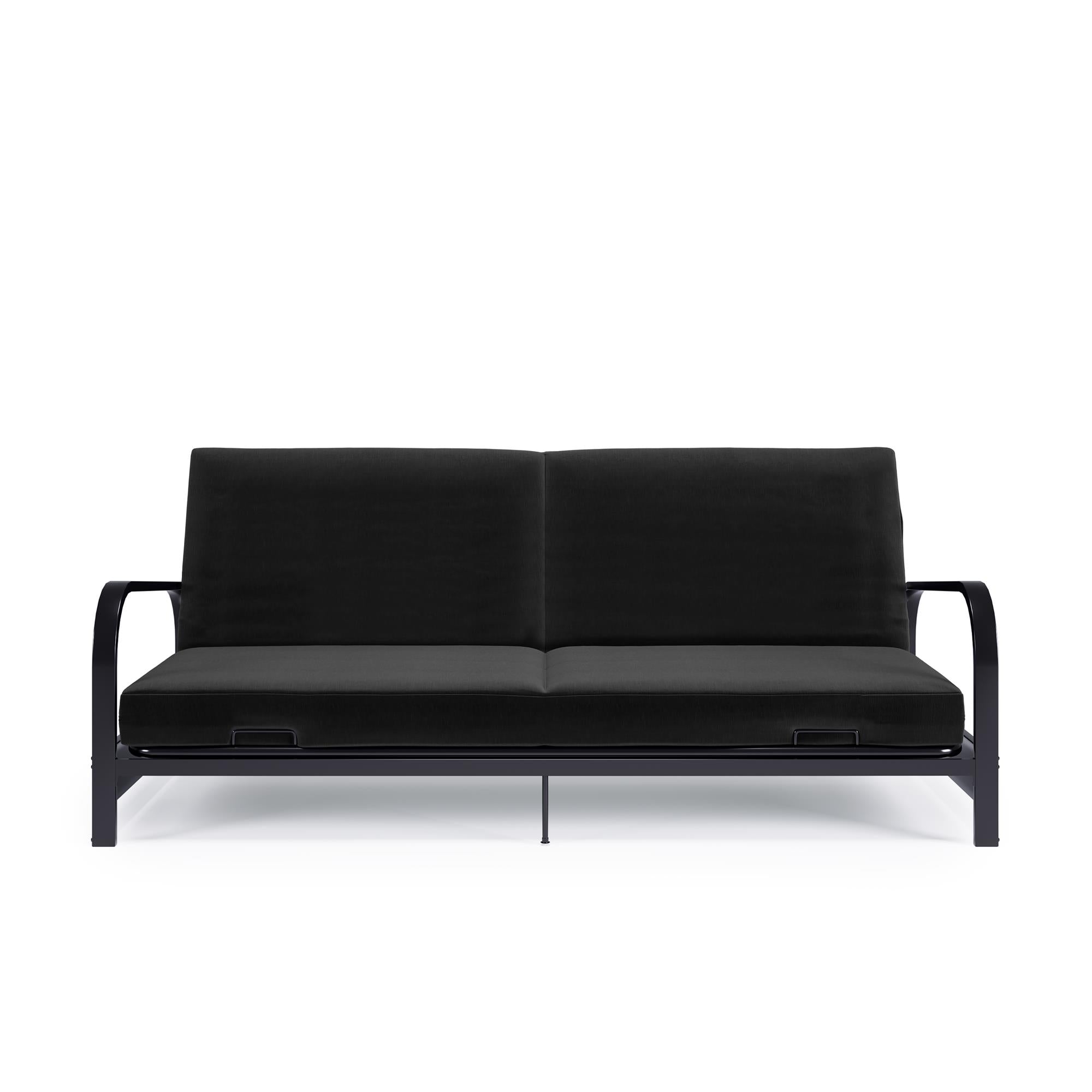DHP Futon Set with Metal Frame and 6" Spring Mattress - Black