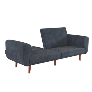 DHP Daylen Mid-Century Futon Sofa Bed - Blue - 2-Seater