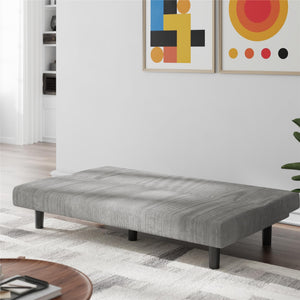 DHP Kelra Armless Mid-Century Futon Sofa Bed - Light Gray - 2-Seater