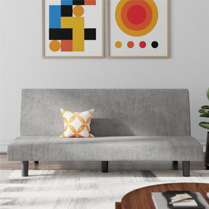 DHP Kelra Armless Mid-Century Futon Sofa Bed - Light Gray - 2-Seater