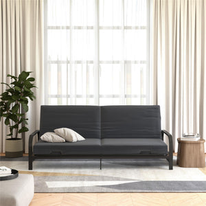 DHP Futon Set with Metal Frame and 6" Spring Mattress - Gray