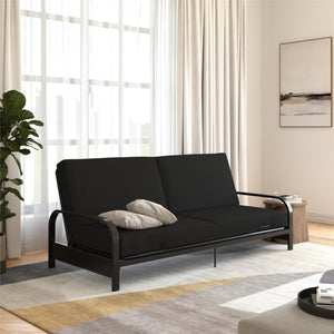 DHP Futon Set with Metal Frame and 6" Spring Mattress - Black