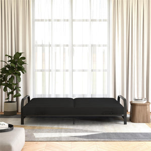 DHP Futon Set with Metal Frame and 6" Spring Mattress - Black