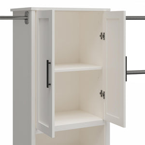 Systembuild Evolution Luxe 2-Door/2-Drawer Closet Tower with 3 Adjustable Clothing Rods - Ivory Oak