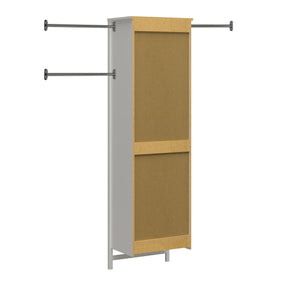 Systembuild Evolution Luxe 2-Door/2-Drawer Closet Tower with 3 Adjustable Clothing Rods - Ivory Oak