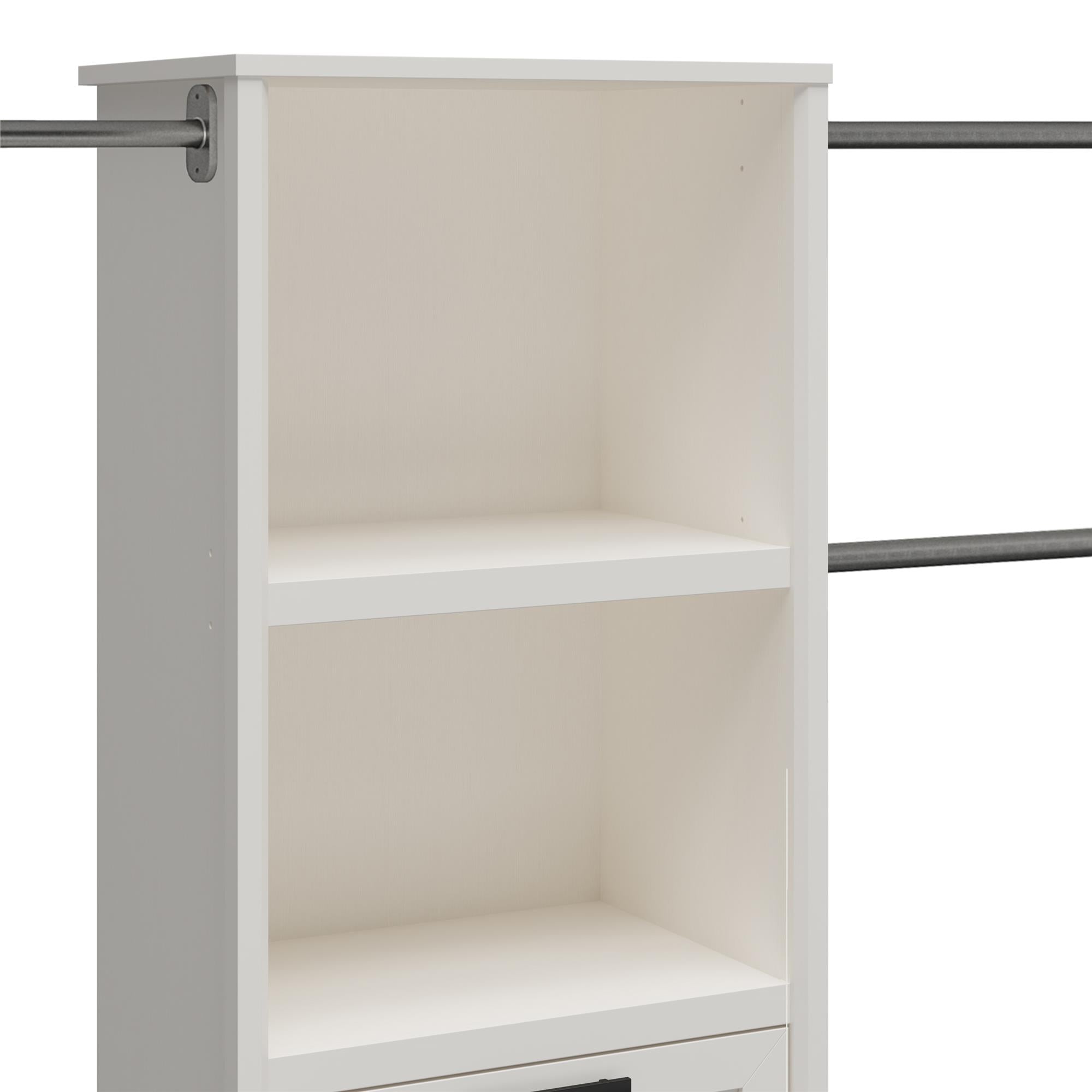 Systembuild Evolution Luxe 4-Drawer/3 Adjustable Clothing Rod Closet Tower - Ivory Oak