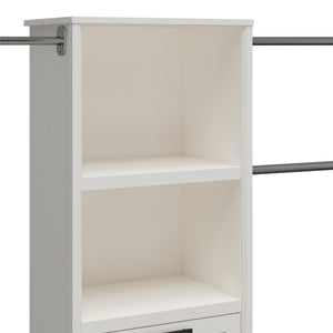 Systembuild Evolution Luxe 4-Drawer/3 Adjustable Clothing Rod Closet Tower - Ivory Oak