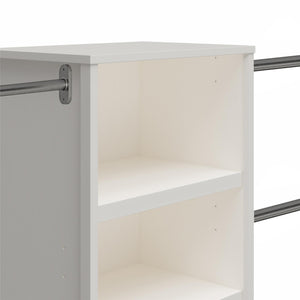 Systembuild Evolution Luxe 6-Shelf Closet Tower with 3 Adjustable Clothing Rods - Ivory Oak