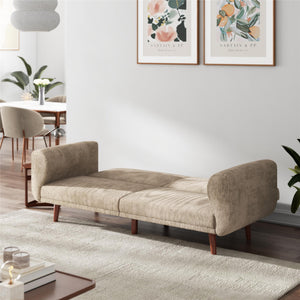 DHP Daylen Mid-Century Futon Sofa Bed - Beige - 2-Seater