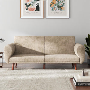 DHP Daylen Mid-Century Futon Sofa Bed - Beige - 2-Seater
