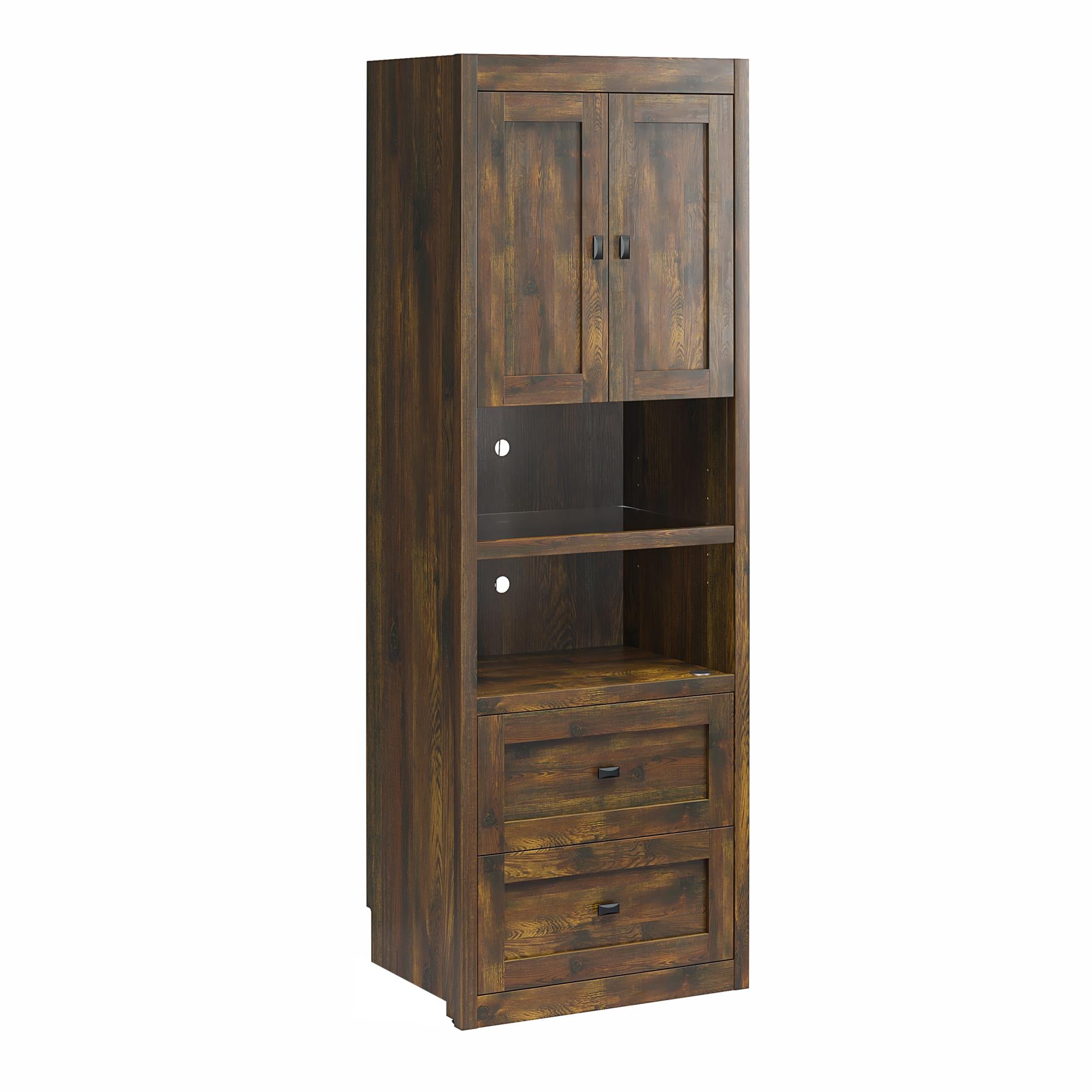 Signature Sleep Farmington Full Murphy Bed with 2 Side Cabinets - Century Barn Pine - Full