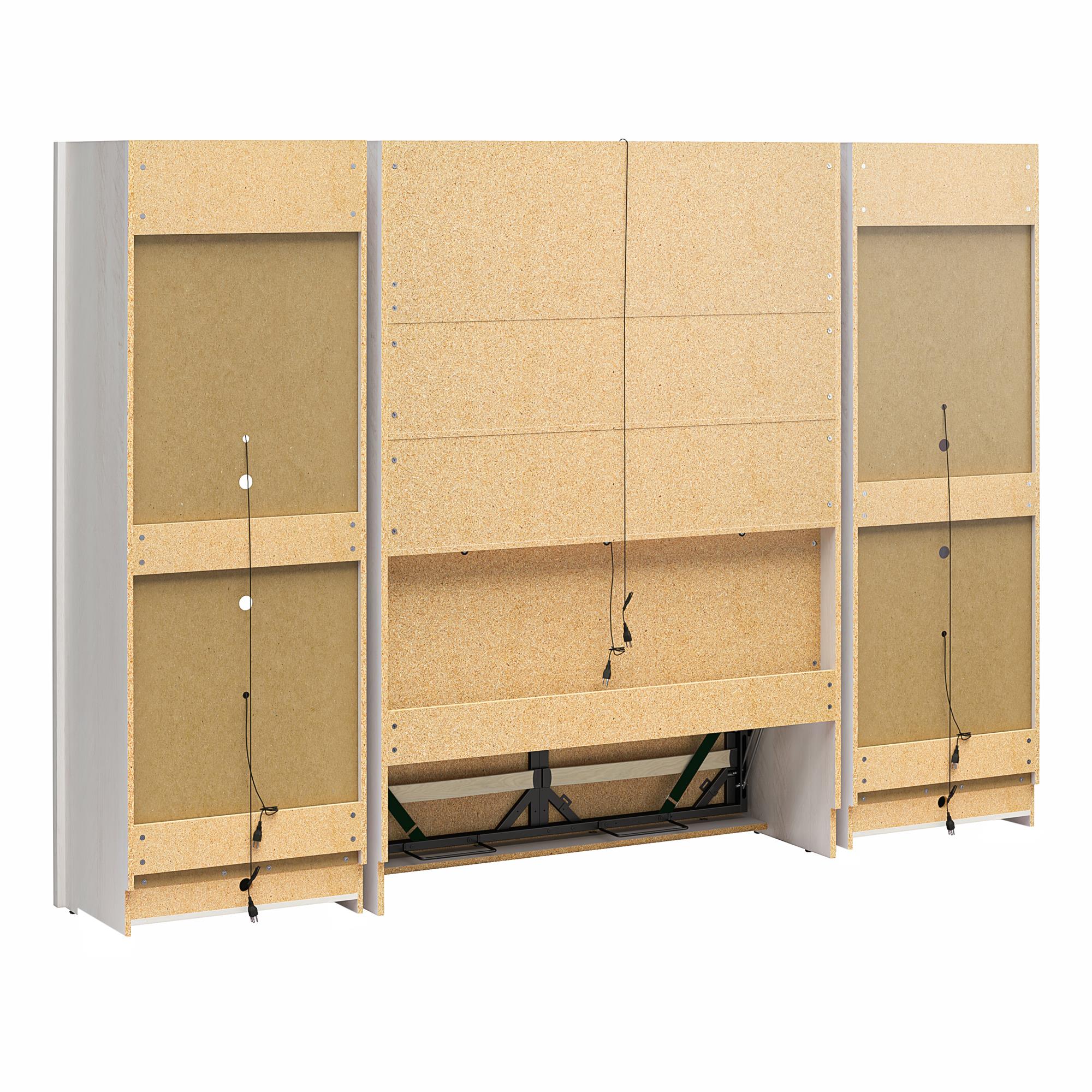 Signature Sleep Farmington Full Murphy Bed with 2 Side Cabinets - Ivory Oak - Full