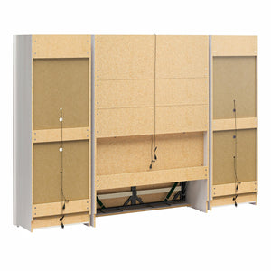 Signature Sleep Farmington Full Murphy Bed with 2 Side Cabinets - Ivory Oak - Full