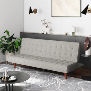 DHP Keiran Armless Mid-Century Futon Sofa Bed - Gray