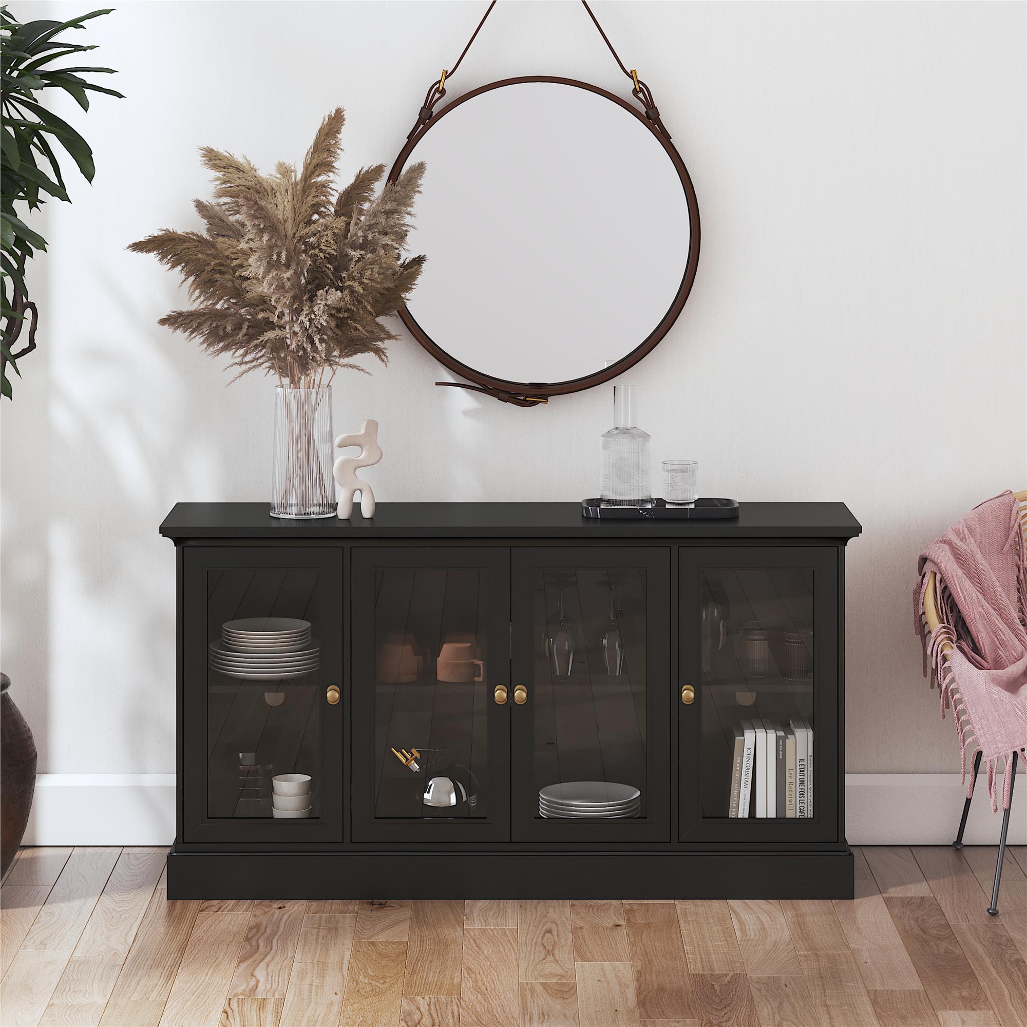 Ameriwood Home Everywhere Console for 65" TVs - Black Oak