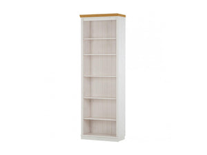 Ren Home Anita Bookcase 6 Open Shelves - White Lacquer/Light Honey