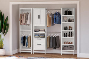 Systembuild Evolution Luxe Wardrobe Closet Organizer 3-Piece Bundle - Ivory Oak