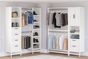 Systembuild Evolution Luxe Wide Wardrobe Closet Organizer 4-Piece Bundle - Ivory Oak