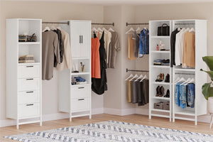 Systembuild Evolution Luxe Wardrobe Closet Organizer 4-Piece Bundle - Ivory Oak