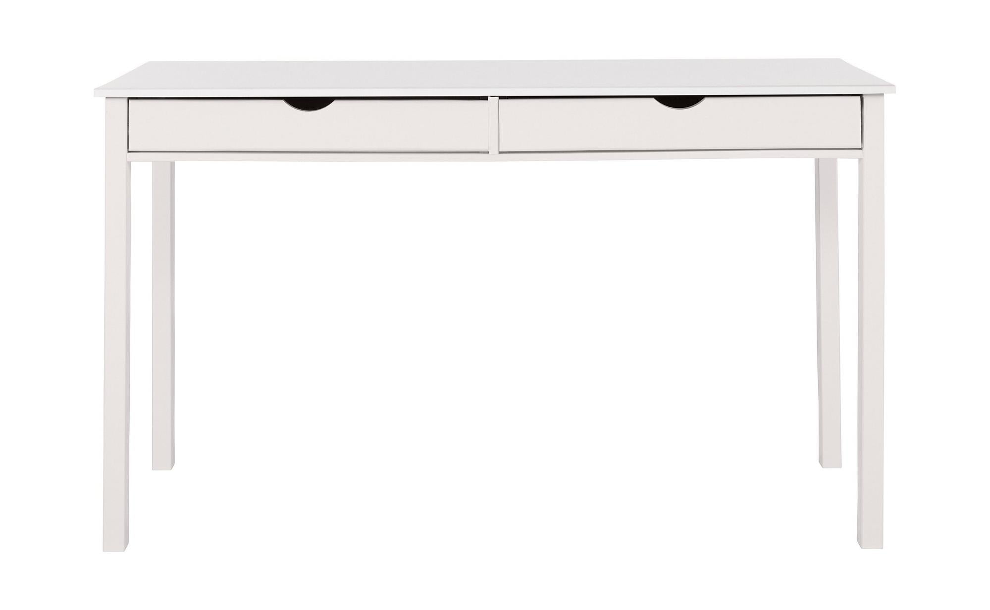Ren Home Rom Desk with 2 Slim Drawers - White