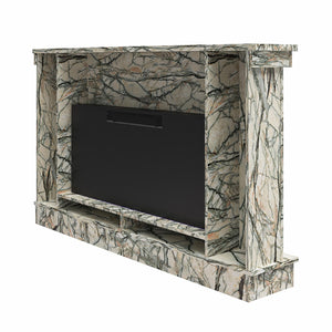 Novogratz Waverly Wide Mantel with Electric Fireplace - Onyx Marble