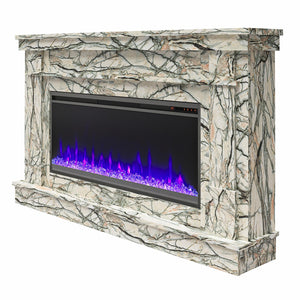 Novogratz Waverly Wide Mantel with Electric Fireplace - Onyx Marble