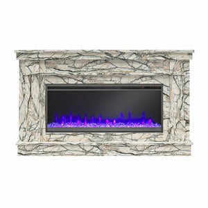 Novogratz Waverly Wide Mantel with Electric Fireplace - Onyx Marble