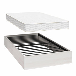 Signature Sleep Magnus Twin Size Bed and Mattress Set - Ivory Oak - Twin