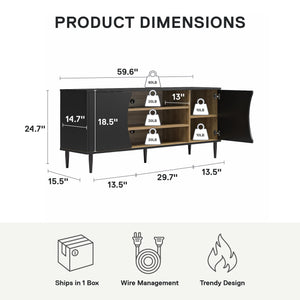 Ameriwood Home Delmar Media Console for TVs up to 65" - Natural