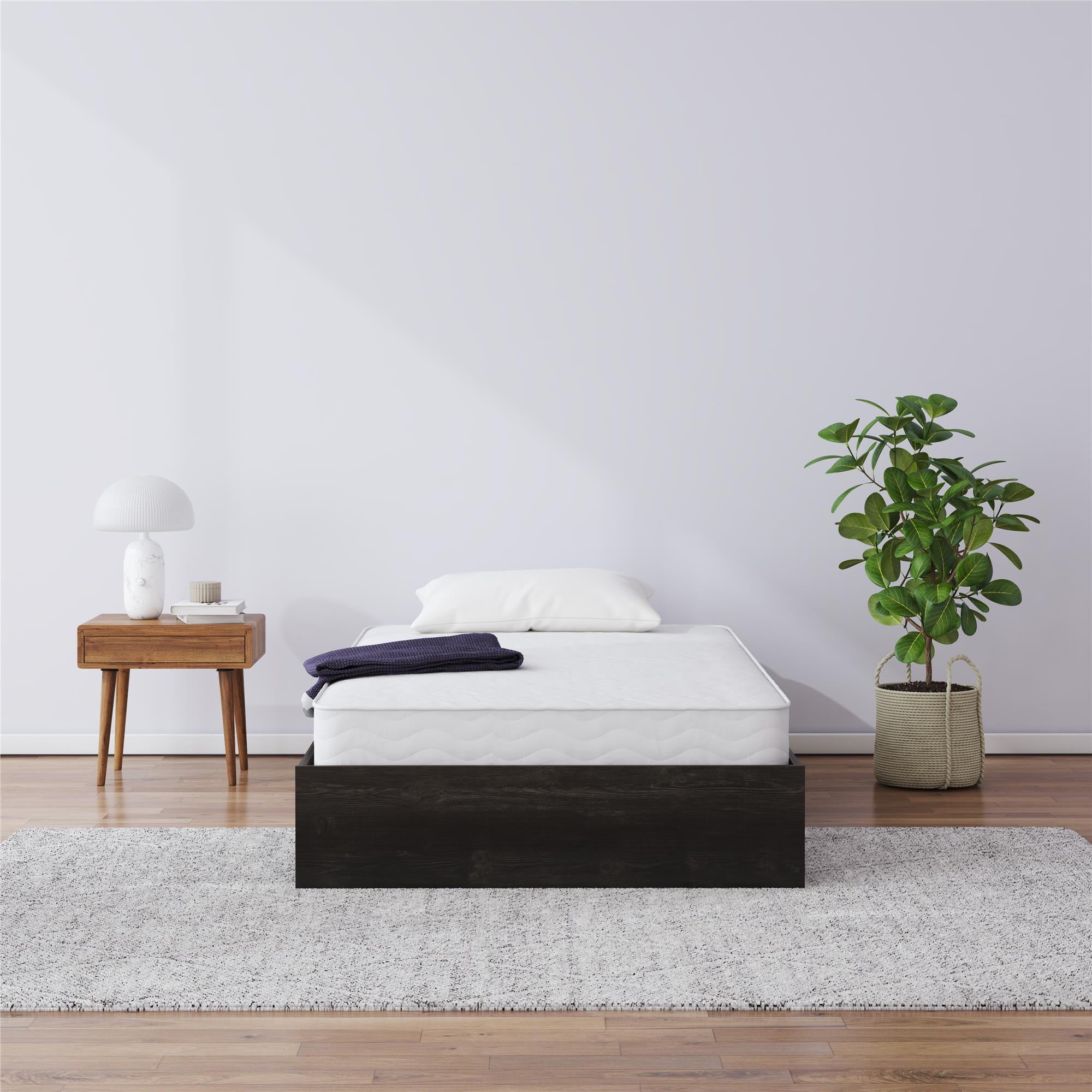 Signature Sleep Magnus Twin Size Bed and Mattress Set - Black Oak - Twin