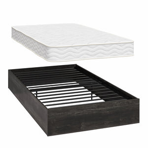 Signature Sleep Magnus Twin Size Bed and Mattress Set - Black Oak - Twin
