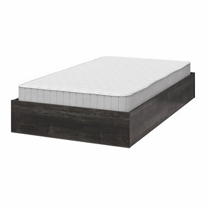RealRooms DreamSaver Platform Bed Frame and Mattress Set - Black Oak - Twin