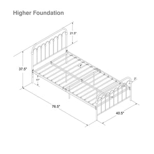 Novogratz Bright Pop Metal Bed - White - Twin
