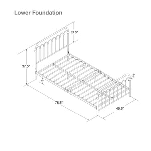 Novogratz Bright Pop Metal Bed - White - Twin