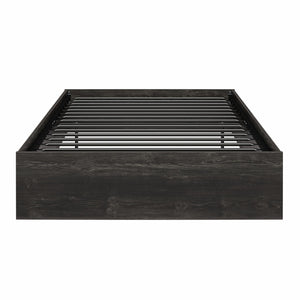 RealRooms DreamSaver Platform Bed Frame and Mattress Set - Black Oak - Twin