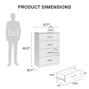 Ameriwood Home BrEZ Build Pearce 4 Drawer Dresser - White - 4 Drawer