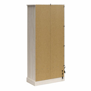 Ameriwood Home Sherman Curio Cabinet with Glass Doors and Storage Drawer - White Oak