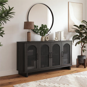 Ameriwood Home Multi-Use Console Cabinet for 65' TVs - Black Oak