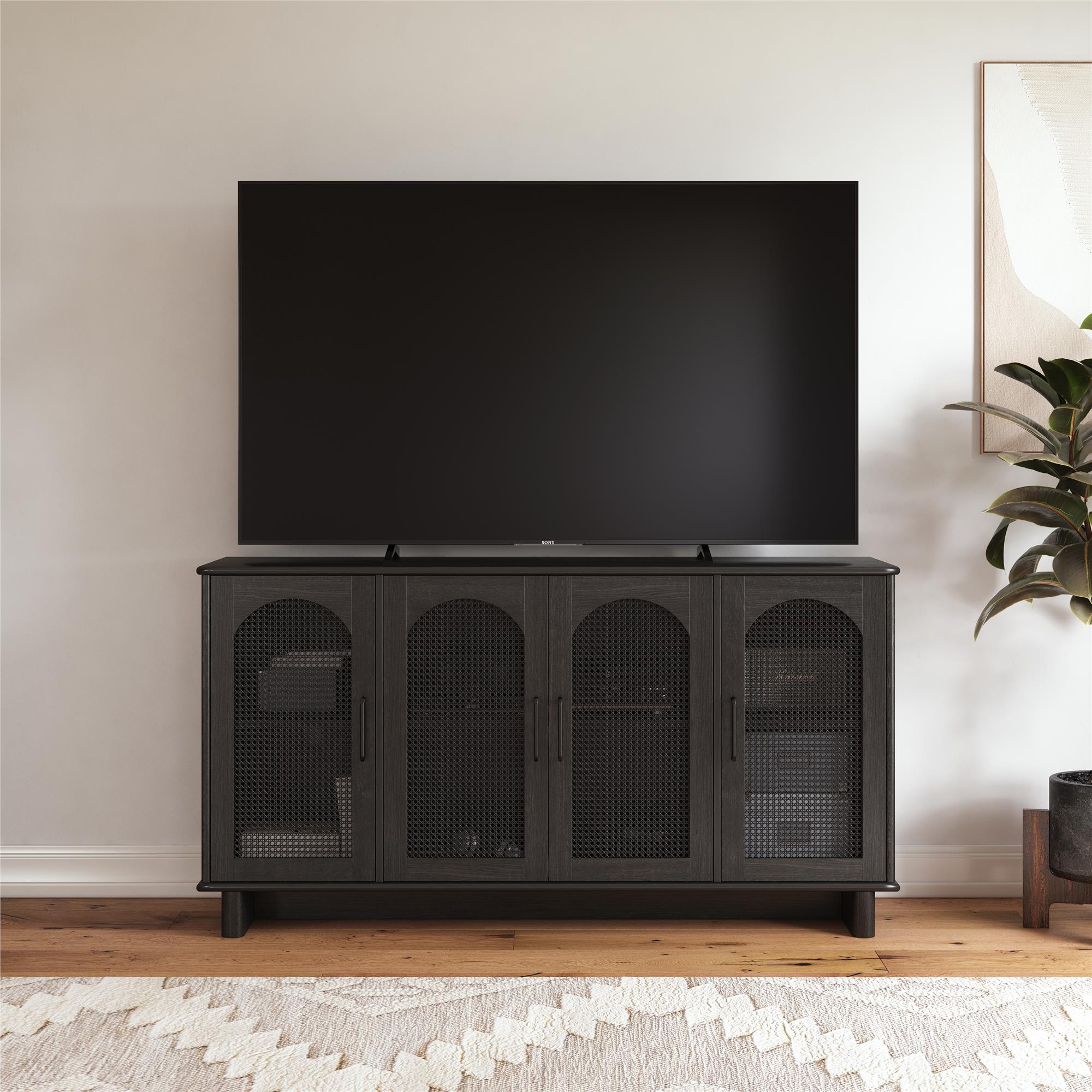 Ameriwood Home Multi-Use Console Cabinet for 65' TVs - Black Oak
