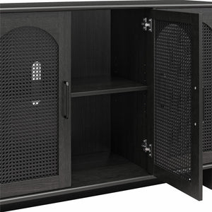 Ameriwood Home Multi-Use Console Cabinet for 65' TVs - Black Oak