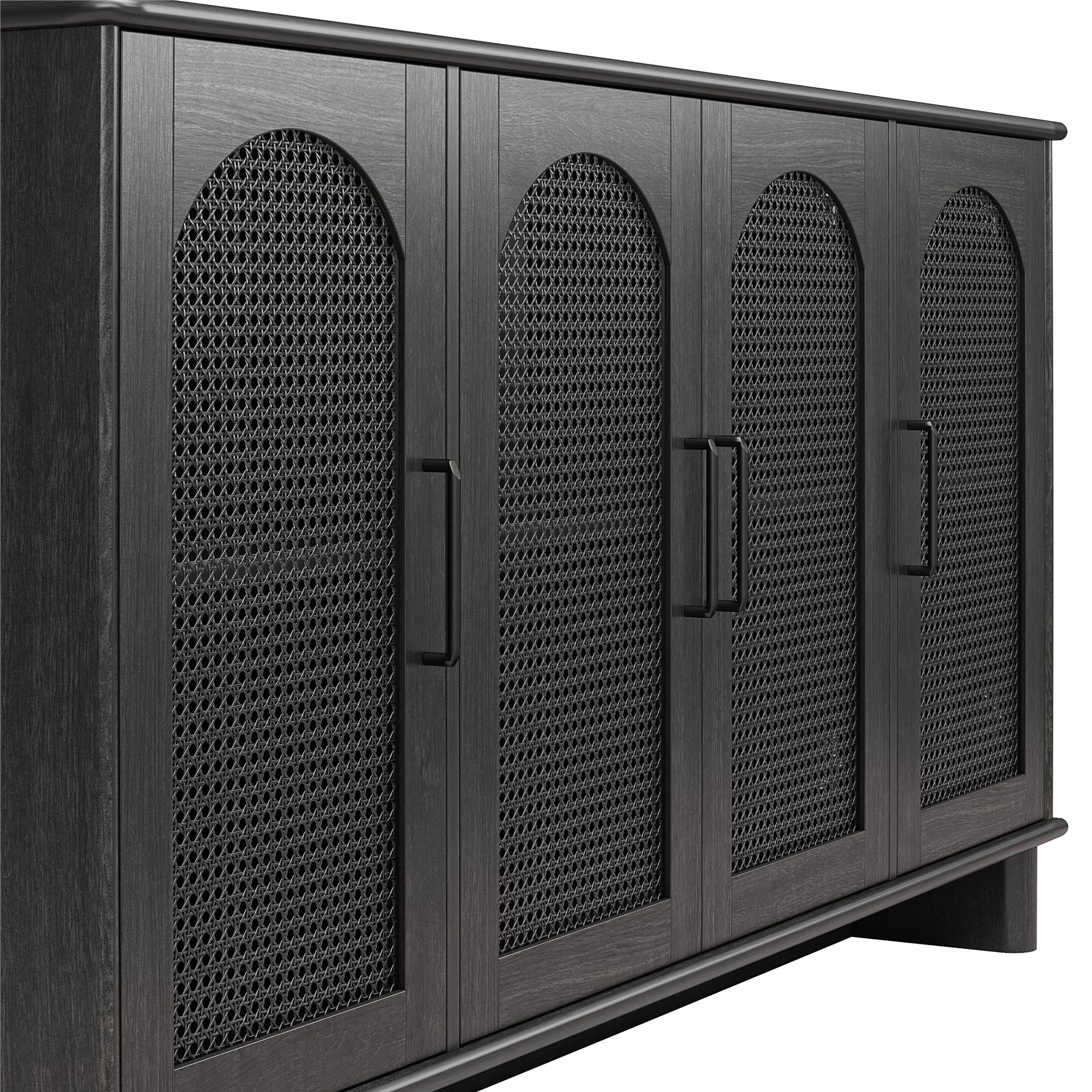 Ameriwood Home Multi-Use Console Cabinet for 65' TVs - Black Oak