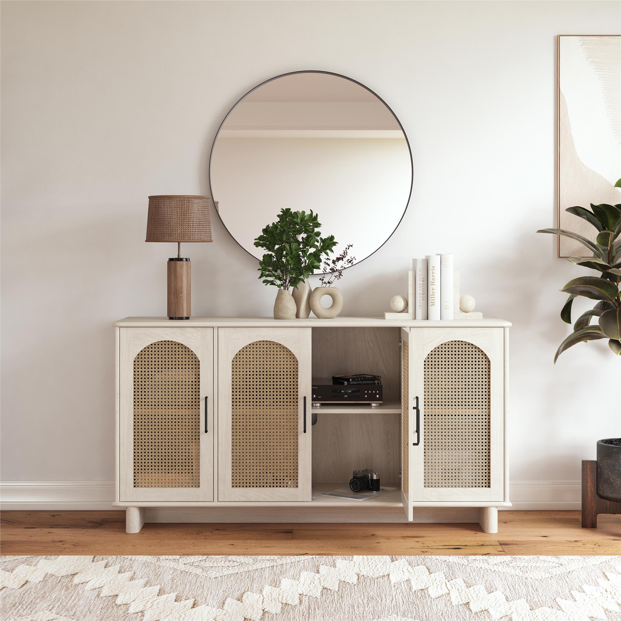 Ameriwood Home Multi-Use Console Cabinet for 65' TVs - White Oak