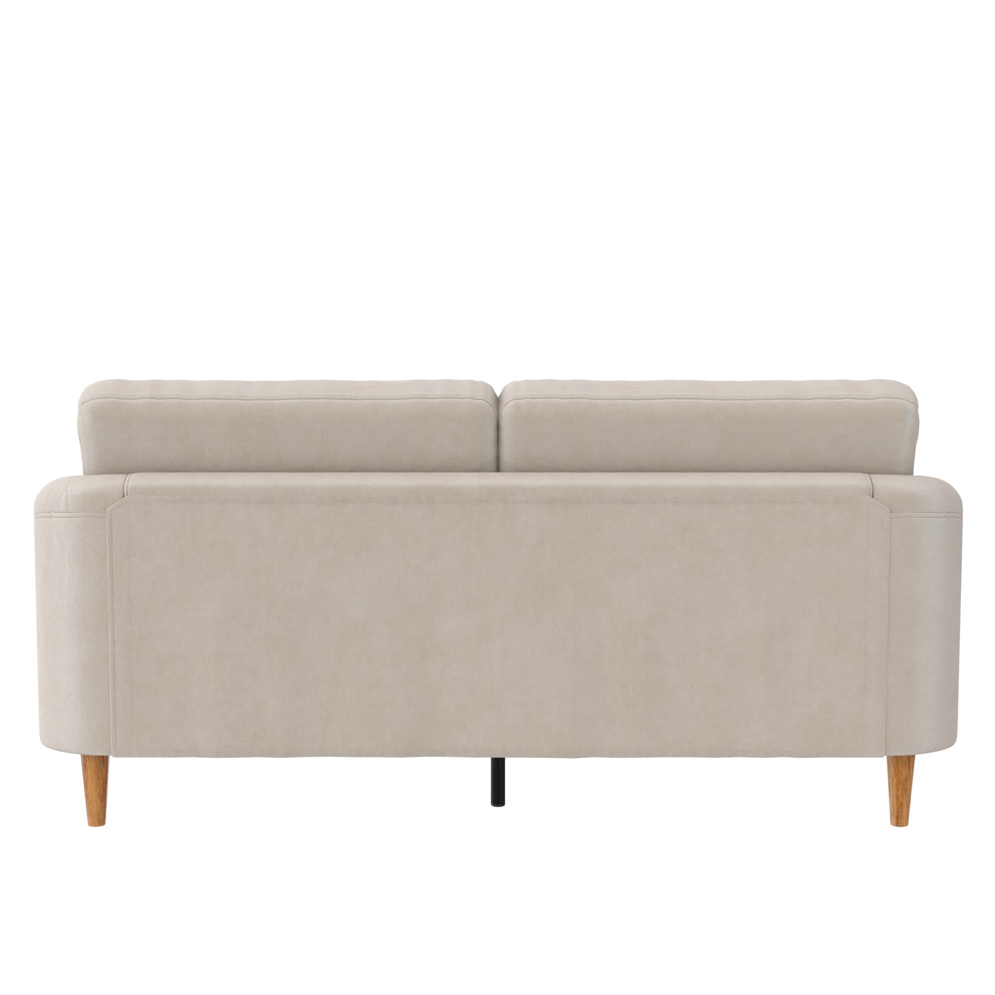 Mr. Kate Moon 73.5" Upholstered Sofa with Curved Back  - Ivory - 3-Seater