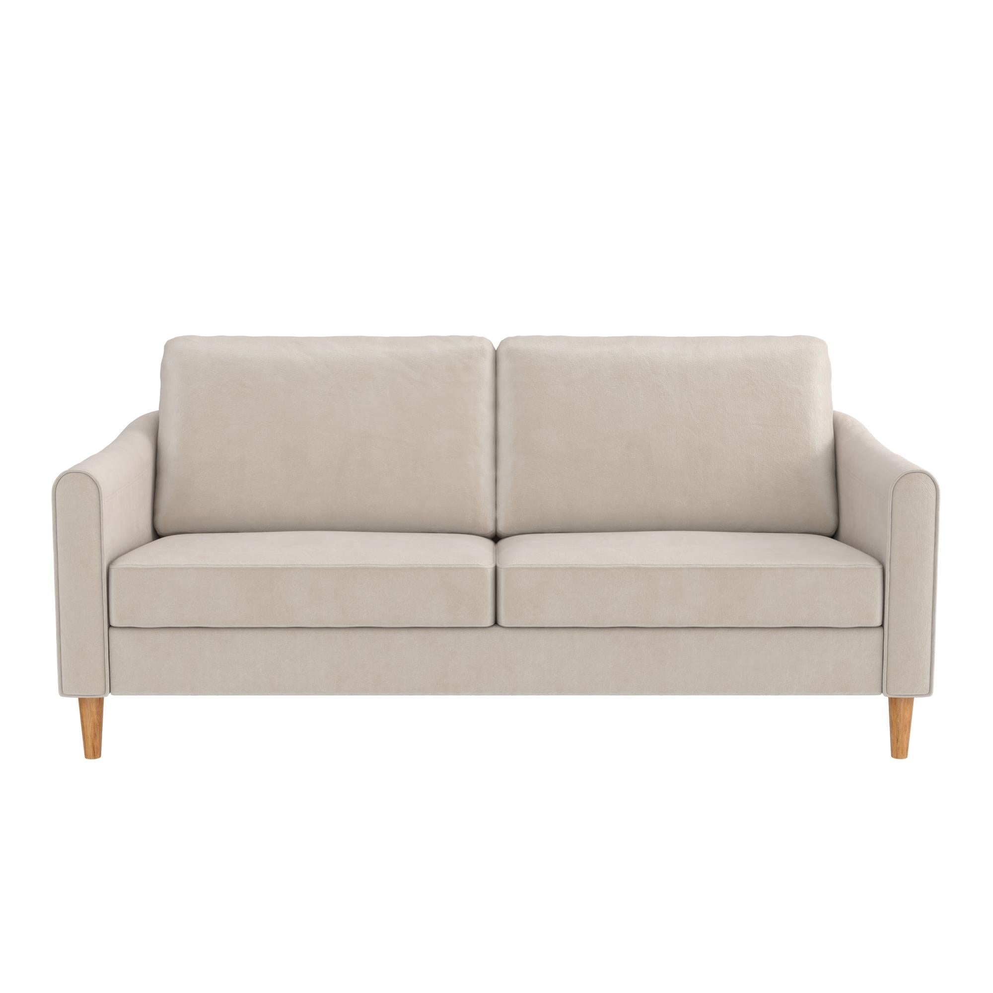 Mr. Kate Moon 73.5" Upholstered Sofa with Curved Back  - Ivory - 3-Seater