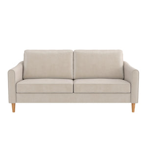 Mr. Kate Moon 73.5" Upholstered Sofa with Curved Back  - Ivory - 3-Seater