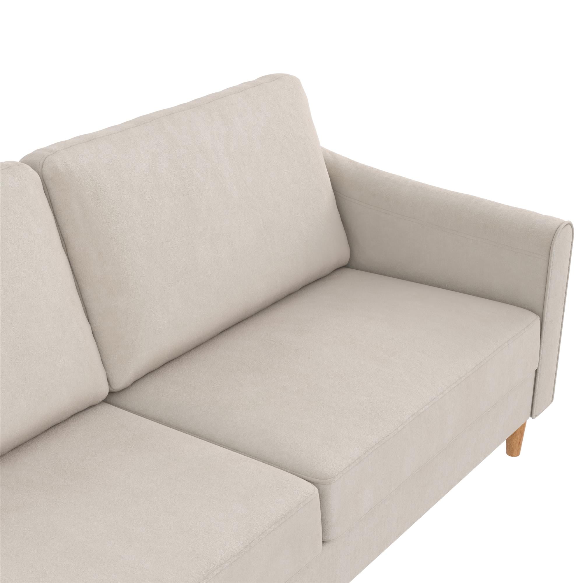 Mr. Kate Moon 73.5" Upholstered Sofa with Curved Back  - Ivory - 3-Seater