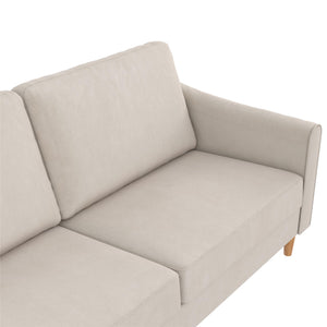 Mr. Kate Moon 73.5" Upholstered Sofa with Curved Back  - Ivory - 3-Seater