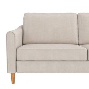 Mr. Kate Moon 73.5" Upholstered Sofa with Curved Back  - Ivory - 3-Seater